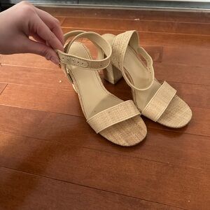 J. Crew Tan Block Heel Sandals